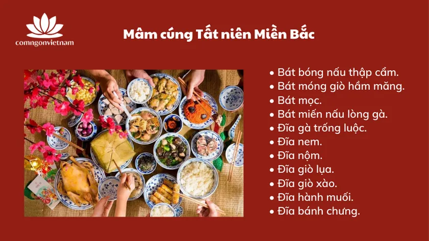 Mâm cúng tất niên Miền Bắc