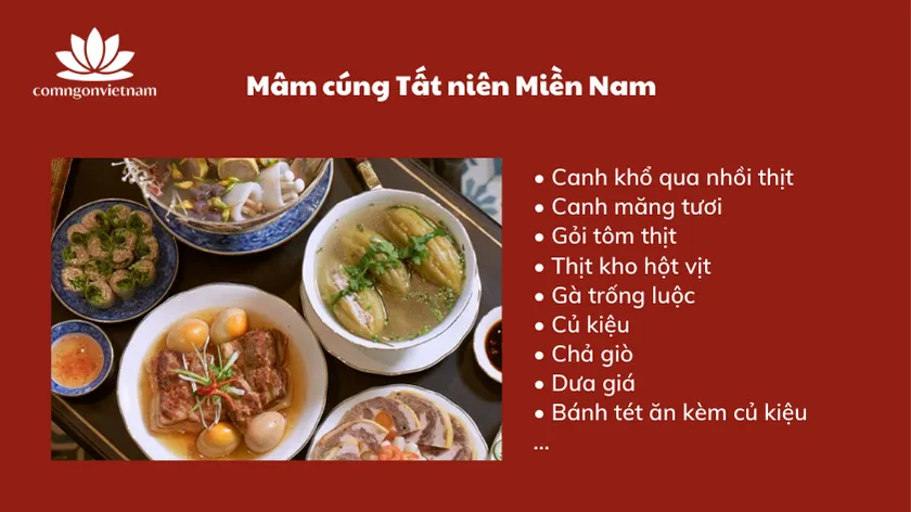 Mâm cúng tất niên Miền Nam